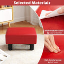 Small PU Leather Rectangular Seat Ottoman Footstool