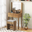 Small Vanity Desk with Mirror and Lights for Bedroom