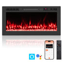 Smart WiFi Electric Fireplace Wall Mounted & Recessed 750W/1500W Heater