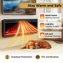 Smart WiFi Electric Fireplace Wall Mounted & Recessed 750W/1500W Heater