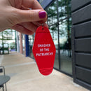 Smasher of the Patriarchy Feminist Motel Keychain in Red