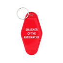 Smasher of the Patriarchy Feminist Motel Keychain in Red