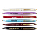 Snarky Boss Lady Pen Set in Brilliant Multicolor - Set of 6 Pens