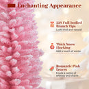 Snow Flocked 7 FT Artificial Pink Xmas Tree with 635 Branch Tips