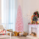 Snow Flocked 7 FT Artificial Pink Xmas Tree with 635 Branch Tips