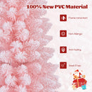 Snow Flocked 7 FT Artificial Pink Xmas Tree with 635 Branch Tips
