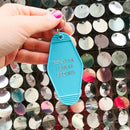 So Extra I Sweat Sequins Motel Style Keychain in Aqua