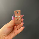 Social Butterfly Silver and Gold Rhinestone Stud Earrings Set | 2 Pairs on a Gift Tag