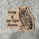 Society Of Late Night Readers Die Cut Owl Vinyl Sticker