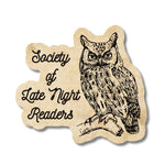 Society Of Late Night Readers Die Cut Owl Vinyl Sticker