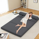 Floor Sofa Bed with 6 Positions Adjustable Backrest Skin-friendly Velvet Cover
