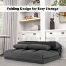Floor Sofa Bed with 6 Positions Adjustable Backrest Skin-friendly Velvet Cover