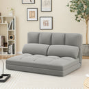 Floor Sofa Bed with 6 Positions Adjustable Backrest Skin-friendly Velvet Cover