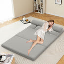 Floor Sofa Bed with 6 Positions Adjustable Backrest Skin-friendly Velvet Cover