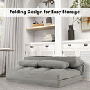 Floor Sofa Bed with 6 Positions Adjustable Backrest Skin-friendly Velvet Cover