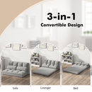 Floor Sofa Bed with 6 Positions Adjustable Backrest Skin-friendly Velvet Cover