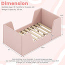 Soft Velvet Fabric Toddler Bed Frame with Safety Rails