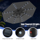 10 Feet Solar Patio Umbrella with 32 LED Lights 3-Tier Vented Top