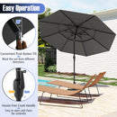 10 Feet Solar Patio Umbrella with 32 LED Lights 3-Tier Vented Top