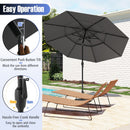 10 Feet Solar Patio Umbrella with 32 LED Lights 3-Tier Vented Top