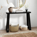 Solid Rubber Wood Console Table 43inch Narrow Entryway Table with Thick Tabletop and Stable Base