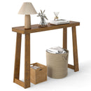 Solid Rubber Wood Console Table 43inch Narrow Entryway Table with Thick Tabletop and Stable Base