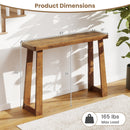 Solid Rubber Wood Console Table 43inch Narrow Entryway Table with Thick Tabletop and Stable Base