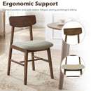 Solid Rubber Wood Dining Chairs Set of 4 with Curved Backrest
