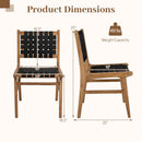 Teak Wood Outdoor Dining Chair with Woven Strap Back
