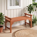 Solid Wood Backless Garden Bench with Support Handles