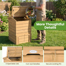 Solid Wood Compost Bin with Lockable Sliding Door and Flip