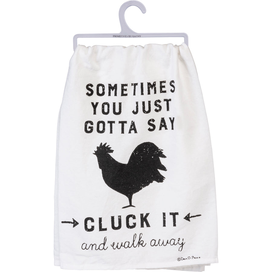 Sometimes You Just Gotta Say Cluck It Dish Cloth Towel | Novelty Silly Tea Towels | Cute Kitchen Hand Towel | Rooster | 28