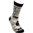 Sorry I'm Late I Saw A Cat Woven Socks | Black & White Cats Designs Novelty Socks