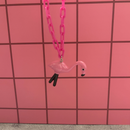 Sourpuss Chunky Flamingo Necklace | Retro Kitsch Pink Yard Ornament Jewelry