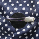 Sourpuss Navy Blue White Polka Dot Rose Hair Clip | Retro Pin-Up Rockabilly Hair Accessory