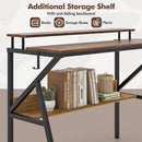 Space Saving Computer Desk with Monitor Stand and Extra Storage Shelf for Work Study