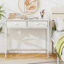 Space Saving Home Office Desk with 2 Fabric Drawers and 4 Hanging Hooks