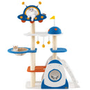 Space Theme Cat Tree Multi-level Cat Tower with Sisal Covered Scratching Posts-Multicolor