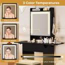 Space-saving Vanity Desk with Mirror and Lights for Bedroom