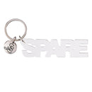 Spare Acrylic Keychain | Clear Word Shaped Key Holder | 3.5"L x 1"H