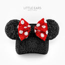Deep Black Sparkle Minnie Visor