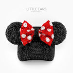 Deep Black Sparkle Minnie Visor