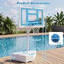 Pool Basketball Hoop with Adjustable Height & 2 Balls