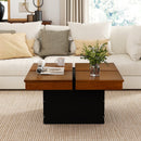 Square Coffee Table Mid Century Modern Center Table-Walnut