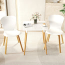 Square Dining Table with Adjustable Foot Pads for Dining Room Kitchen-White