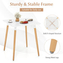 Square Dining Table with Adjustable Foot Pads for Dining Room Kitchen-White