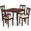 Square Kitchen Table and 4 Armless Chairs Set for 4
