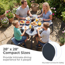 Square Outdoor Dining Table All-Weather Plastic Patio Bistro Table for 4