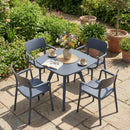 Square Outdoor Dining Table All-Weather Plastic Patio Bistro Table for 4