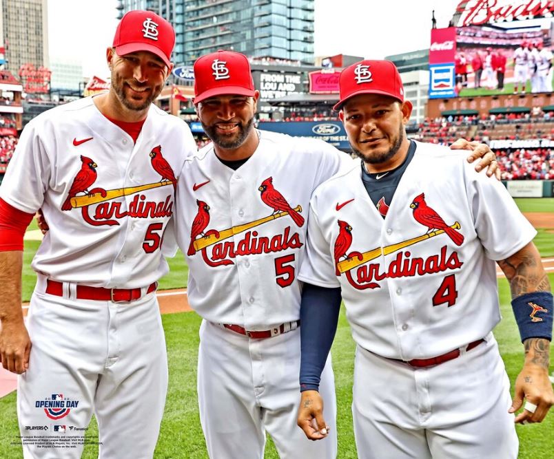 Adam Wainwright, Albert Pujols, & Yadier Molina St. Louis Cardinals 8